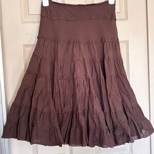 Brown Panel Women’s Broom Skirt